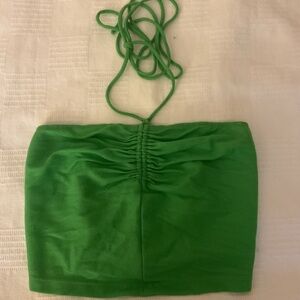 Zara Vibrant Green Ruched Top